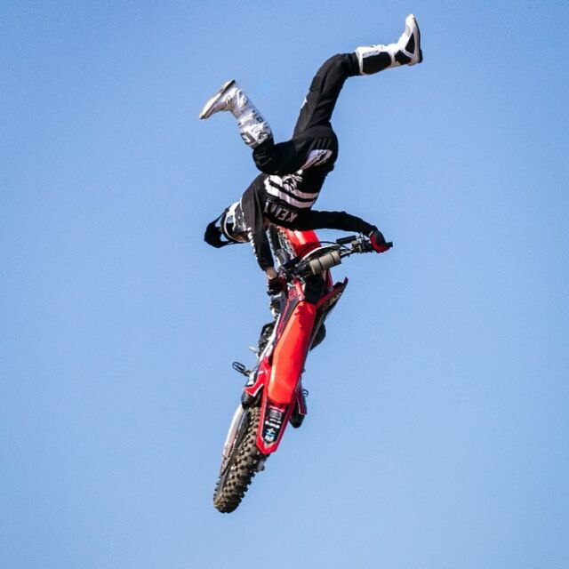 Defying gravity on two wheels! Which FMX trick would you attempt? #24mx #motocrosslife #fmx #freestyle #livetoride #bike #adrenaline #tricks
